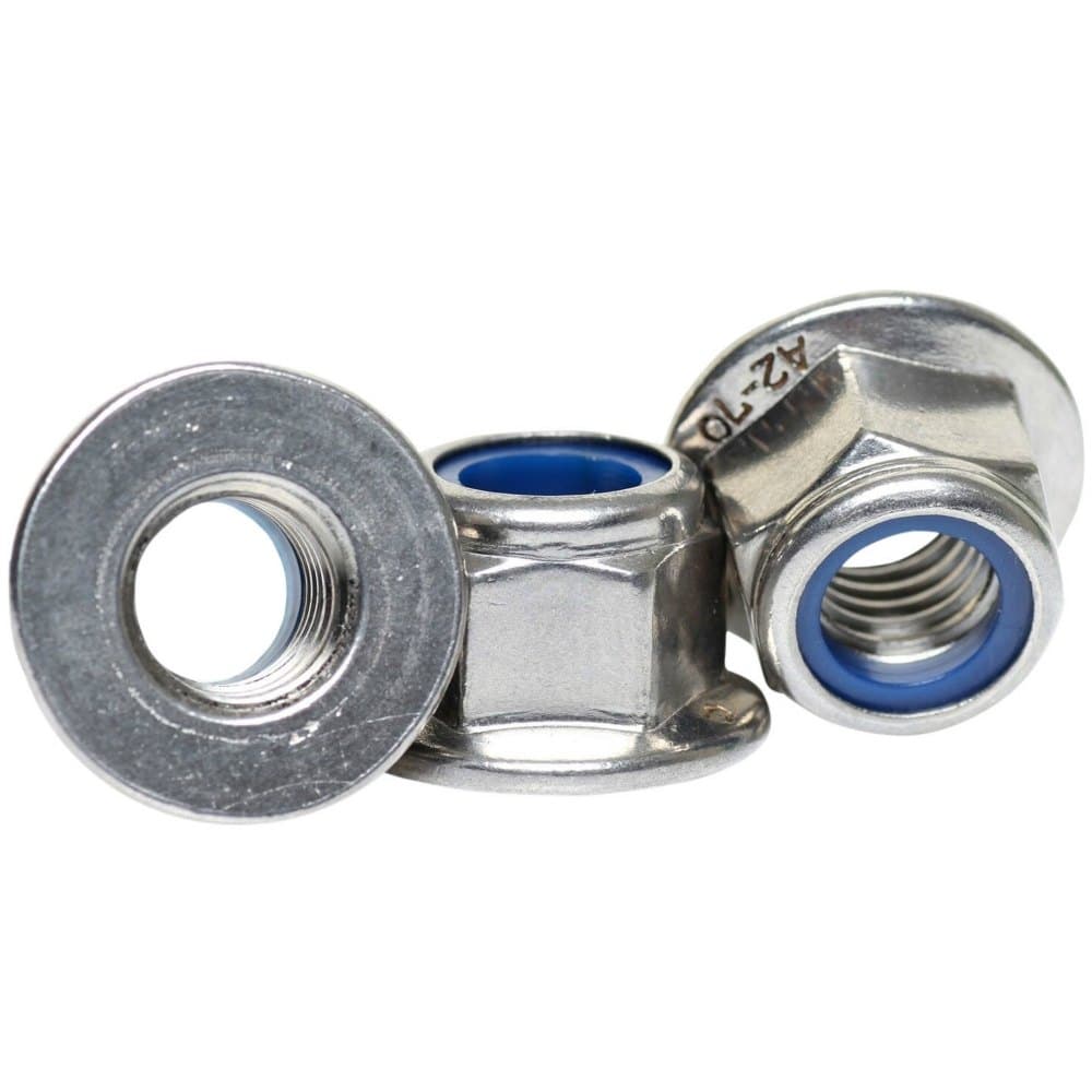 Flange Nylock Nut manufactured by SRG Fasteners - Industrial Grade SS 202, SS 304, SS 316
