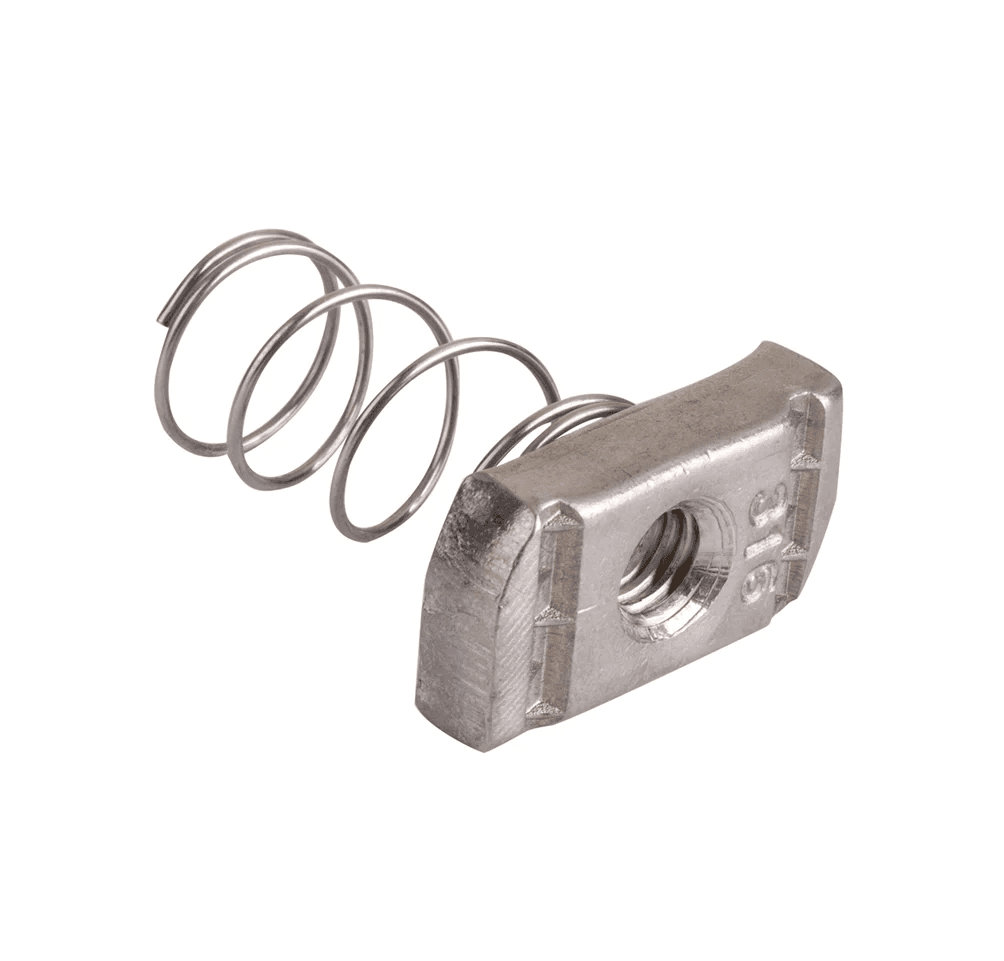 Spring Channel Nut manufactured by SRG Fasteners - Industrial Grade SS 202, SS 304, SS 316