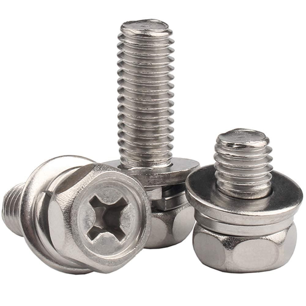 Hex Phillips Head Sem Screw manufactured by SRG Fasteners - Industrial Grade SS 202, SS 304, SS 316