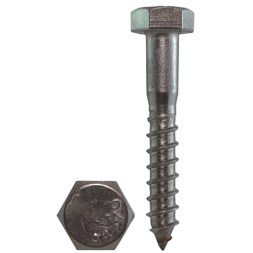 Hex Coach Screw manufactured by SRG Fasteners - Industrial Grade SS 202, SS 304, SS 316