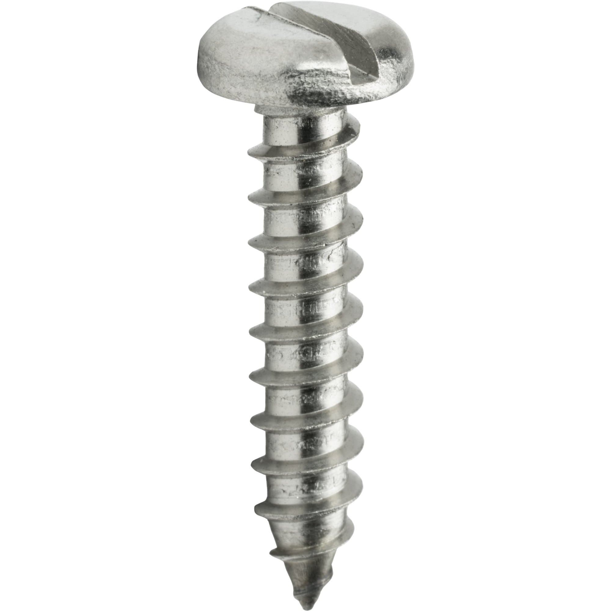Slotted Pan Head Tapping Screw manufactured by SRG Fasteners - Industrial Grade SS 202, SS 304, SS 316