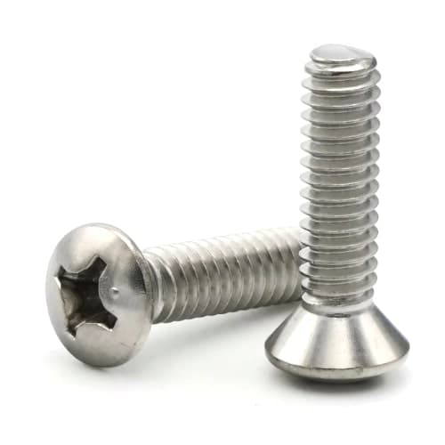 Cross Recessed Raised Countersunk Head Screw manufactured by SRG Fasteners - Industrial Grade SS 202, SS 304, SS 316