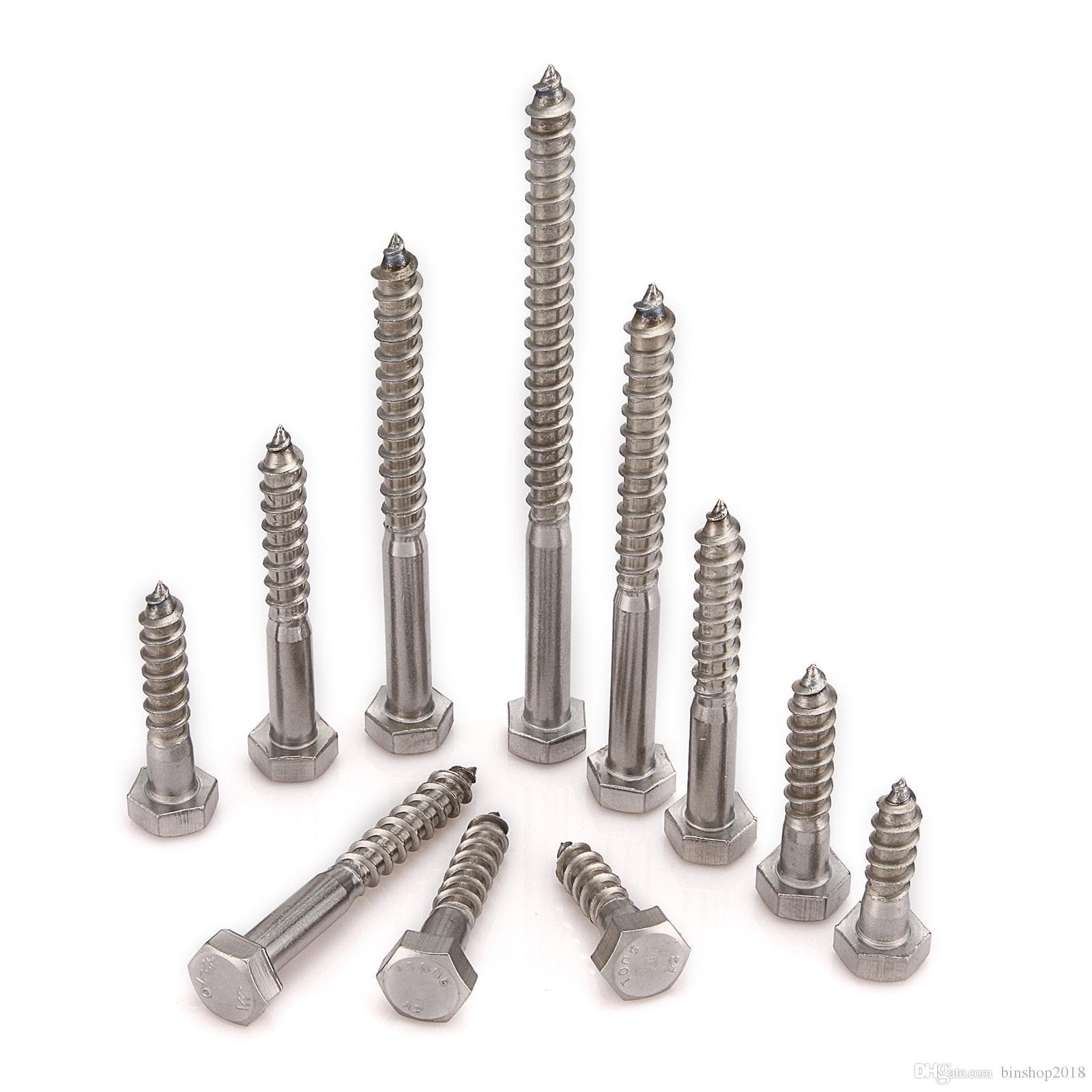 Hex Wood Screw manufactured by SRG Fasteners - Industrial Grade SS 202, SS 304, SS 316