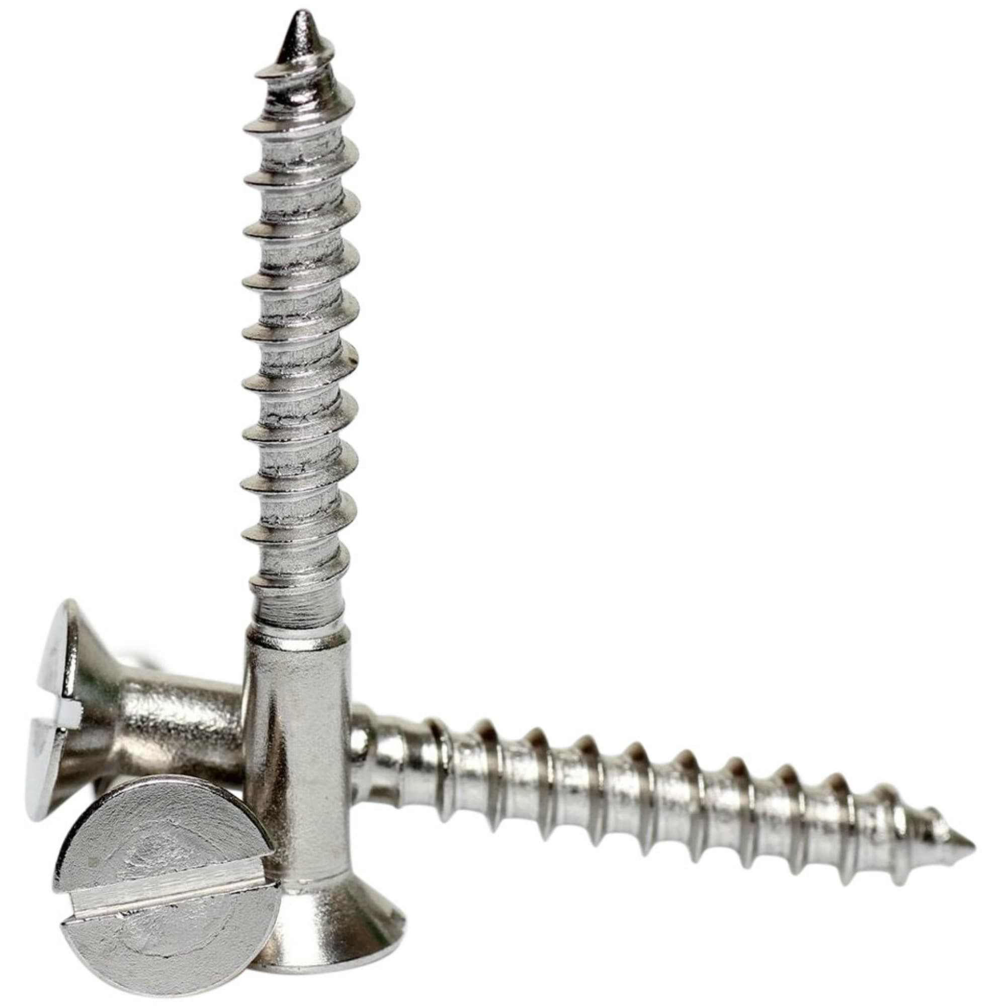 Slotted CSK And Raised Countersunk Head Wood Screw manufactured by SRG Fasteners - Industrial Grade SS 202, SS 304, SS 316