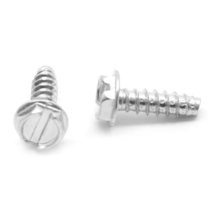 Slotted Hex Flange Taping Screw manufactured by SRG Fasteners - Industrial Grade SS 202, SS 304, SS 316